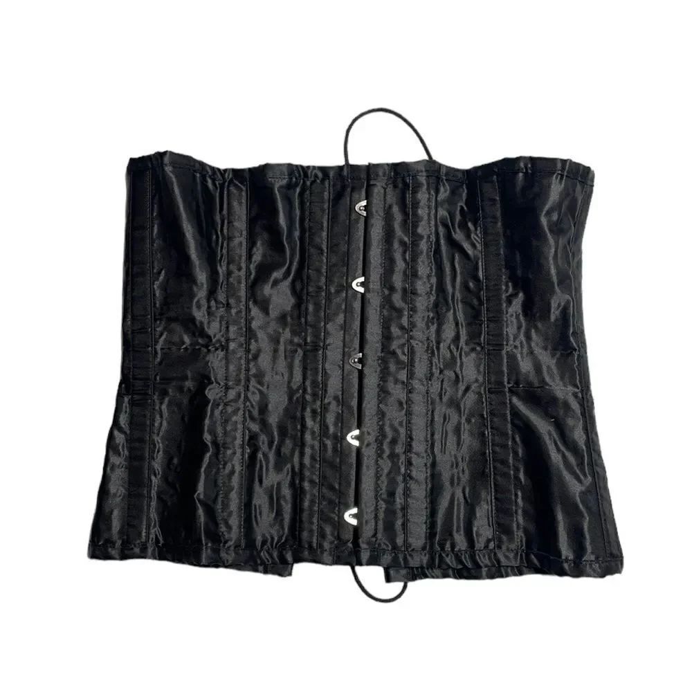 Vintage women’s satin lace up black corset size 30 L/XL